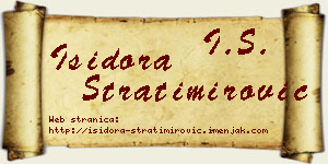 Isidora Stratimirović vizit kartica